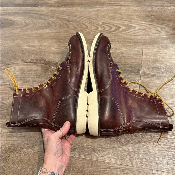 Timberland Earthkeepers Mens 9 Lace Up Brown Leather Boots Moc Toe main image 4